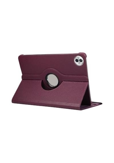 Honor Pad 10 12.1 Inç Kılıf Koruyucu 360 Dönebilen Standlı Pu Deri Tablet Ön Arka Kapak Mor