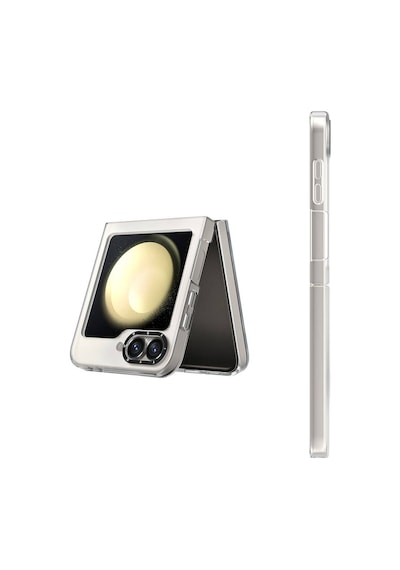 Galaxy Z Flip 6 Uyumlu Kılıf Magsafe Şarj Özellikli Youngkit Hidden Sand Serisi Kapak Beyaz