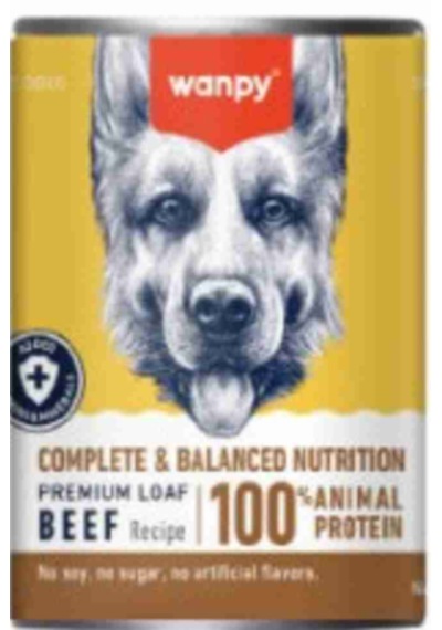Wanpy Tahılsız %100 Gerçek Et Biftekli Köpek Konservesi 375 Gr