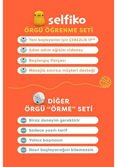 Selfiko Kapibaba Örgü İpi Seti