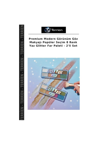 Premium Modern Görünüm Göz Makyajı Popüler Seçim 8 Renk Yaz Glitter Far Paleti - 2'li Set Çok Renkli