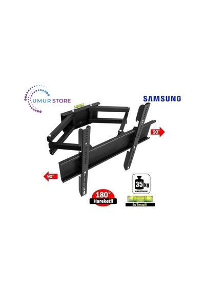 Samsung Uyumlu 43du7000 43" 4k Uhd Crystal 32- 55 İnç Çift Kollu Hareketli Lcd Led Tv Askı Aparatı
