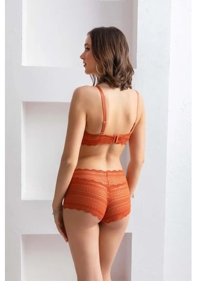Kocabey Bralet Sütyen Ve Boxer Takım Kiremit