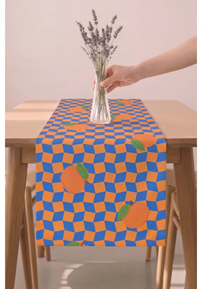 Orange Citrus Baskılı Runner 40x140 Cm Çok Renkli