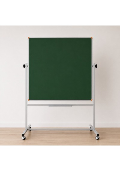 Emaye Yüzey 360 Dönerli Mobil Yazı Tahtası 120x120cm Yeşil