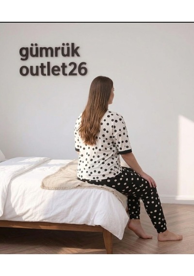 Vinetta Pijama Beyaz-siyah
