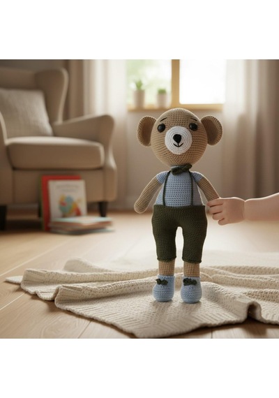 El Yapımı Amigurumi Oyuncak Ayı Çok Renkli