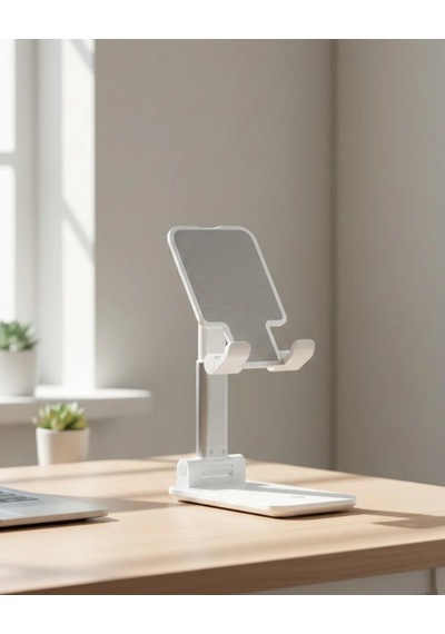 Ayarlanabilir Ergonomik Katlanabilir Masaüstü Telefon Tutucu Beyaz Çok Renkli