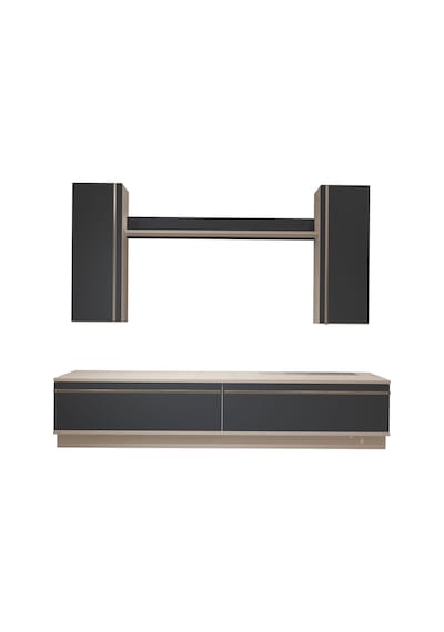 Decoraktiv Eko 5db Mdf Std Tv Ünitesi Tv Sehpası Beyaz - Antrasit