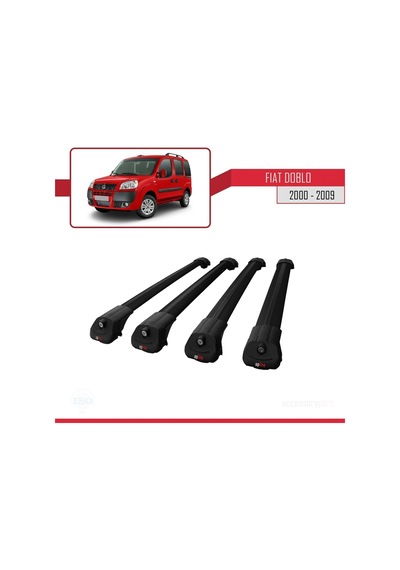 Fiat Doblo 2000-2009 Arası İle Uyumlu Ace-1 Ara Atkı Tavan Barı Siyah 4 Adet Bar