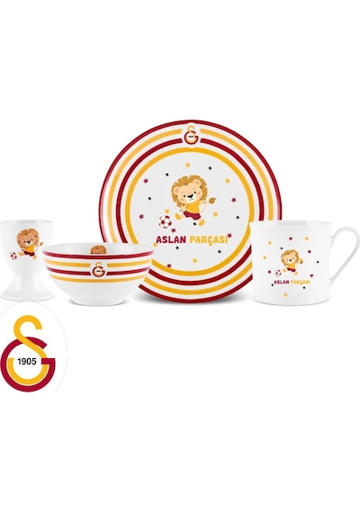 Karaca X Galatasaray Lisanslı 4 Parça Mama Takımı Kırmızı - Sarı