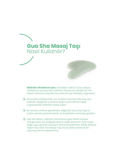 Bade Natural Gerçek Yeşim Gua Sha Yüz Masaj Taşı