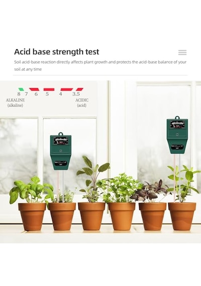 Ayrex Primex Px-ph Ms02 3'ü 1 Arada Toprak Ph Ölçer, Toprak Nemi Işık Ve Ph Test Cihazı, Pilsiz Çift Problu Bitki 0