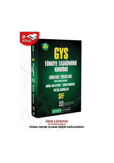 2026 Gys Türkiye Taşkömürü Kurumu Görevde Yükselme Sınavlarına Hazırlık Konu Anlatımlı Soru Bankası E-kitap - Ortak Konular Şef