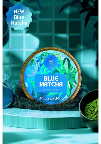 Mim And More Blue Matcha Mavi Spirulina Superfood Matcha Tozu 25 G