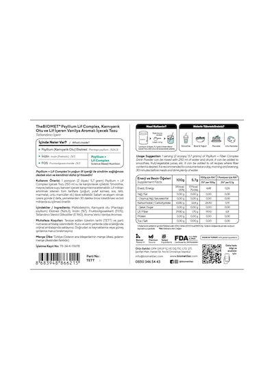 Biomet Psyllium + Lif Complex 190 G