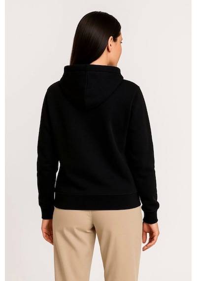 Etiler Collection Üç İplik Kapüşonlu Tam Fermuarlı Kanguru Çepli Sweatshirt Hoodie - Siyah