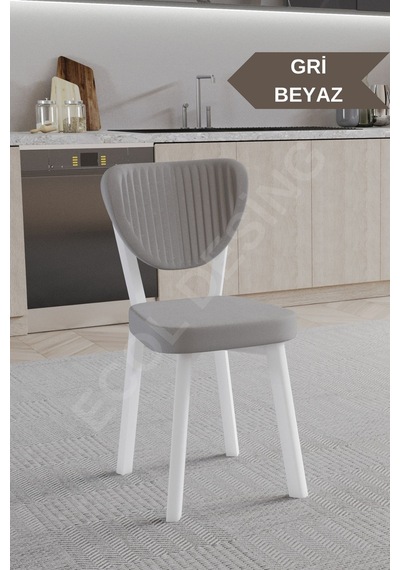Faymend 2 Adet Elma Model Mutfak Sandalyesi Salon Sandalyesi Yemek Sandalyesi Cafe Restaurant Sandalyesi Gri