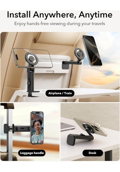 Halolock Manyetik Magsafe Telefon Tutucu Seyahat İçin Evrensel Stand Siyah