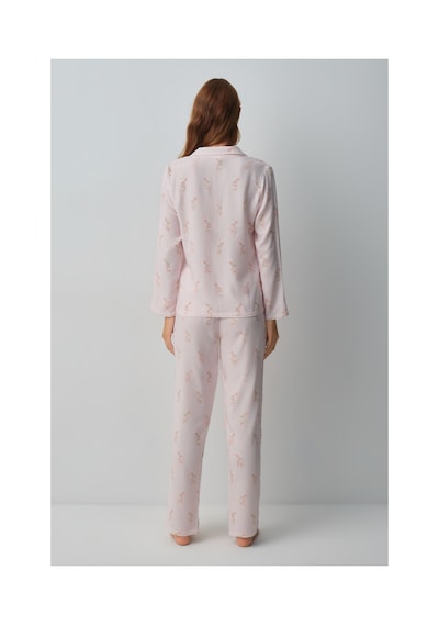 Suwen Lulusu Gömlek Yaka Pijama Takımı Wsh10510108919 Pembe