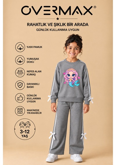 Overmax Kız Çocuk Şerit Ve Fiyonk Detaylı Deniz Kızı Baskılı Eşofman Takımı 3-12 Yaş Gri - 930356781 Gri Overmax Kız Çocuk Şerit Ve Fiyonk Detaylı Deniz Kızı Baskılı Eşofman Takımı 3-12 Yaş Gri - 930356781 Gri
