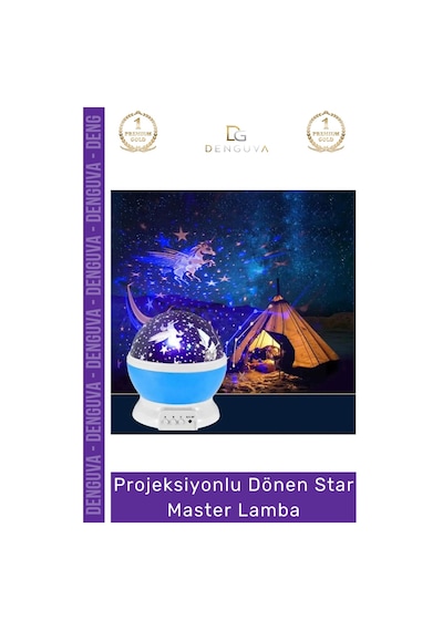Projektörlamba Projektör Gece Lambası Çok Renkli Döner Başlıklı Usb Pilli Şık Çocuk Bebek Odası Lam