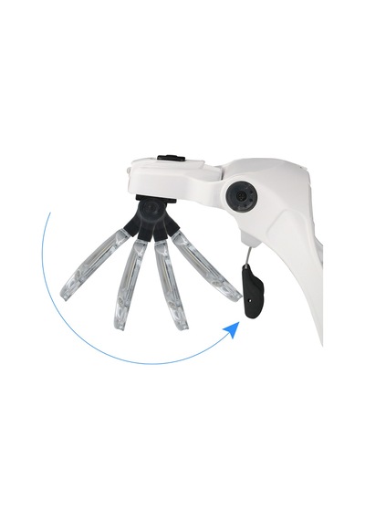 Geeksen 5 Lens 1.0x-3.5x Ayarlanabilir Baş Bandı Büyüteç Gözlük 2 Led Işıklı Büyütme Aleti