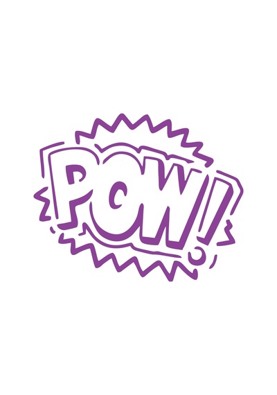 Pow Araba Sticker 17x17 Cm Mor