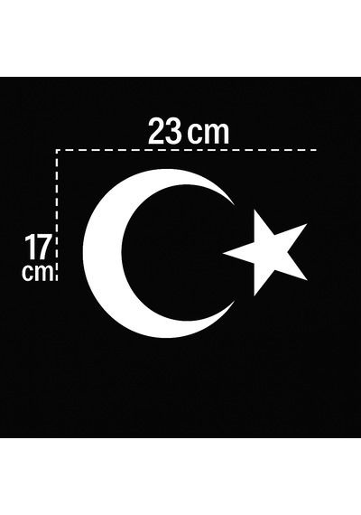 Türk Bayrağı Oto Sticker Beyaz 32x24 Cm Renk