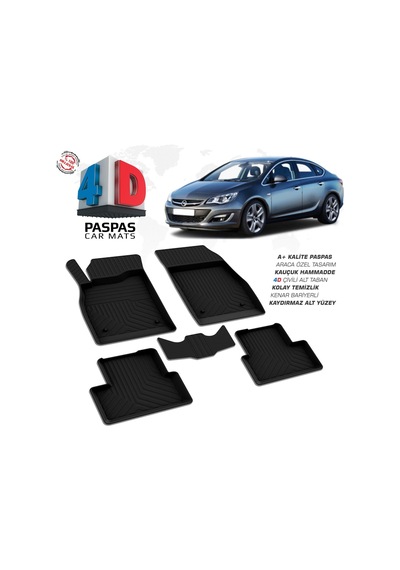 Opel Astra J Sd 4d Araca Özel Havuzlu Kauçuk Paspas 2010 Ve Üzeri