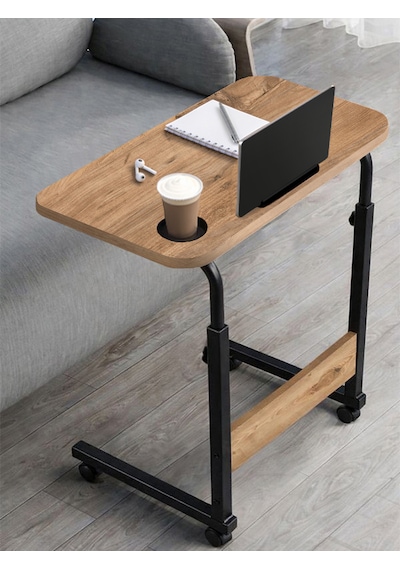 Bambu Laptop Ve Tablet Sehpası Çalışma Masası - Atlantik Çam 60x40 Tekerlekli Atlantik Çam