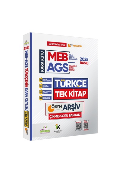 2025 Meb-ags Türkçenin Kara Kutusu Tek Kitap Ösym Çıkmış Soru Bankası Konu Özetli Video/pdf Çözümlü