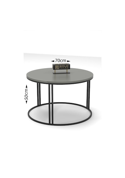 Siyah Yuvarlak Orta Sehpa 70 Cm