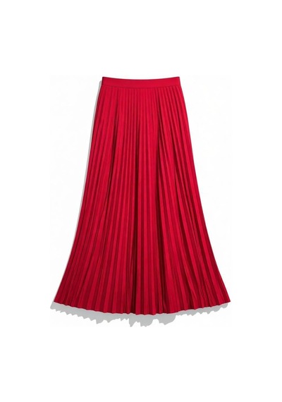 Eren Style Pileli Beli Lastikli Şifon Etek 95 Cm - 38-50 Kırmızı