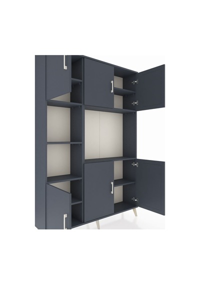 Arges Dolap 9 Raflı 6 Kapaklı 132x30x195 Antrasit-antrasit/an... Antrasit