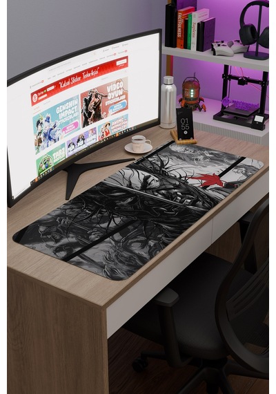 Ghost Of Tsushima Kaymaz Dikişli Kauçuk Oyuncu Mousepad V4 - 90x40 Xxl Gaming Mouse Pad Fare Altlığı