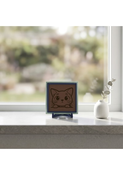 Meraklı Kedi Figürlü Modern Dekoratif Obje, Ev Ve Ofis İçin Zarif Aksesuar 10x10 Cm