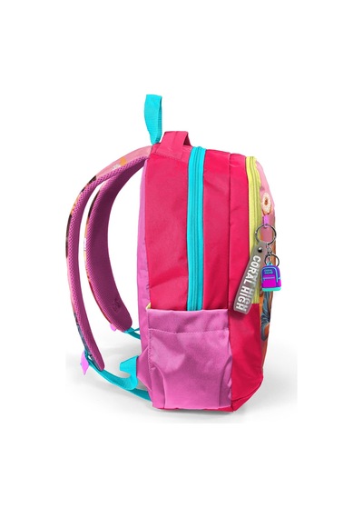 Coral High Kids Pembe Neon Mercan Fashion Girl Desenli Üç Bölmeli Okul Sırt Çantası 23669 Neon Mercan