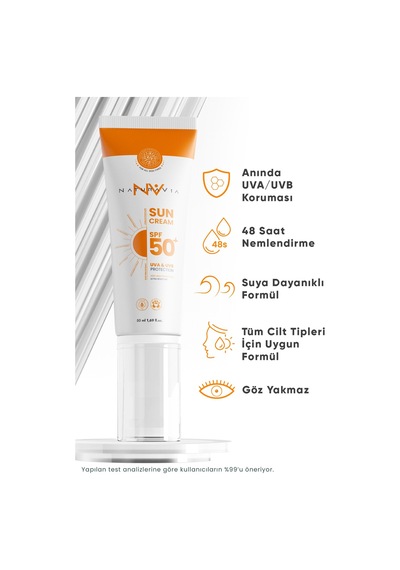 Naturavia Leke Karşıtı Ve Nemlendirici Yüz Ve Vücut Güneş Kremi SPF50+ 50 ML