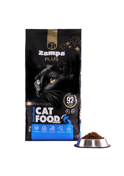 Zampa Plus Kısırlaştırılmış Kediler İçin Somon Etli Premium Kuru Mama 15 KG
