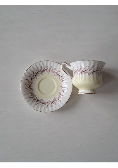 Paragon Floral Antika Duble Boy Kahve Fincanı Fine Bone China Krem