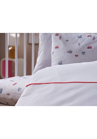 Nakışlı Bebek Nevresim Takımı Baby Car Bebek - Beyaz