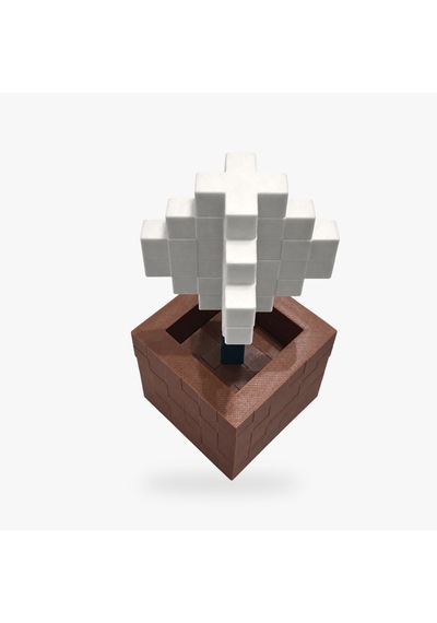 Piksel Alyum Biblo - 3d Baskı, Minecraft Esintili Beyaz
