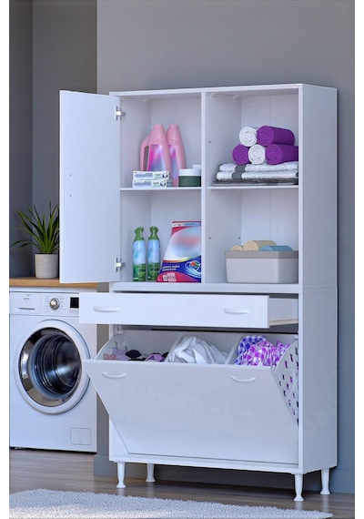 Eliusta Liora Beyaz Çok Amaçlı Banyo Dolabı 95 Cm Genişliğe Sahip 95x171x32,5 Cm Üç Sepetli 2 Raflı Dolap Beyaz Eliusta Liora Beyaz Çok Amaçlı Banyo Dolabı 95 Cm Genişliğe Sahip 95x171x32,5 Cm Üç Sepetli 2 Raflı Dolap Beyaz