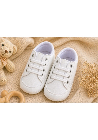 Baby Shez Beyaz Rahat Yumuşak Yenidoğan Bebek Patik Ayakkabı 17-18-19