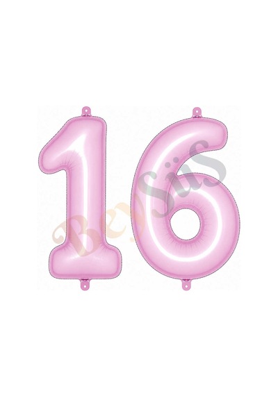 16 Rakam Folyo Balon Pembe Rengi 76 Cm