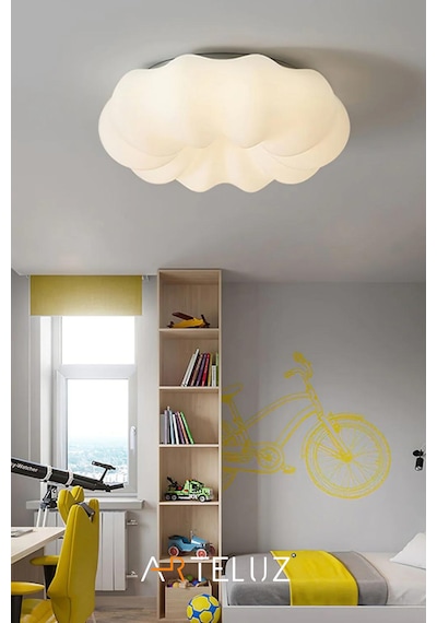Luxury Bulut Model Modern Plafonyer Avize 55 Cm Beyaz