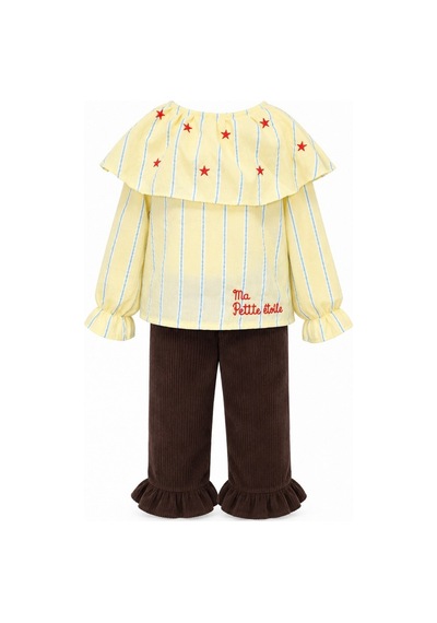 Fesshera Kız Çocuk Takım Gömlek Ve Pantolon 1-5 Yaş Sarı-kahverengi Fesshera Kız Çocuk Takım Gömlek Ve Pantolon 1-5 Yaş Sarı-kahverengi
