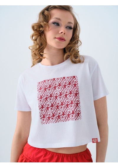 LOFT Long Crop Kadın Tshirt K.kol Lf2039225 Q1.v1 Beyaz