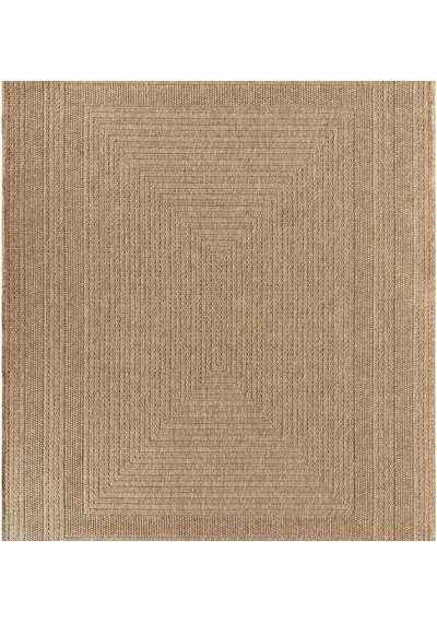 Bej Dikdörtgen Desenli Modern Halı - L668bjın Kahve